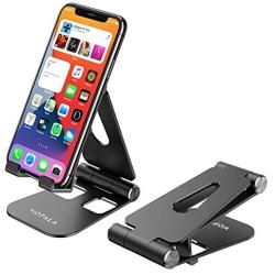 Adjustable Cell Phone Stand, WOFALA Aluminum Alloy Desktop Cellphone Stand, Cradle, Dock, Holder, Compatible with iPhone/Android/iPad/Kindle/Tablet