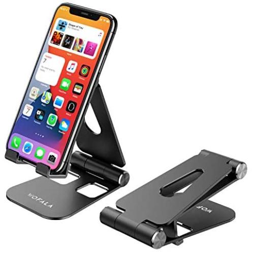 Adjustable Cell Phone Stand, WOFALA Aluminum Alloy Desktop Cellphone Stand, Cradle, Dock, Holder, Compatible with iPhone/Android/iPad/Kindle/Tablet