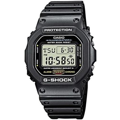 Casio Mens G-Shock Quartz Watch with Resin Strap, Black, 20 (Model: DW5600E-1V)