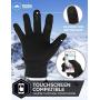 Touch Screen Black Running Gloves for Men & Women - Thermal Winter Glove Liners for Texting, Cycling & Driving