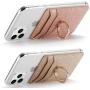 Phone Card Holder RFID Wallet Credit Adhesive Cell Case Stick-on Card Holder for Back of Phone for Most of Smartphones (iPhone/Android/Samsung Galaxy) Rosegold