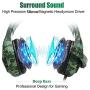 Butfulake Noise Cancelling Xbox one Gaming Headset with 7.1 Surround Sound Stereo for PS4/Nintendo eShop Switch,Omnidirectional Microphone Vibration LED Light Compatible with Mac/PC/Laptop/Mac Camo