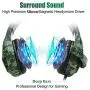 Butfulake Noise Cancelling Xbox one Gaming Headset with 7.1 Surround Sound Stereo for PS4/Nintendo eShop Switch,Omnidirectional Microphone Vibration LED Light Compatible with Mac/PC/Laptop/Mac Camo