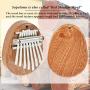 TIMESETL 8 Key Kalimba Mini Thumb Piano With Pendant, Portable Mbira Solid Wood Finger Piano for Kids and Adults Beginners