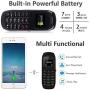 Unlocked Bluetooth Mini Mobile Phones-BM70 GSM Bluetooth Handset Phone Earphone Dialer Support Nano SIM Card 0.66inch(Black)