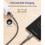 USB C to USB C Fast Charging Cable 100W 10ft, JSAUX 5A USB Type C Cable Compatible with MacBook Pro 2019 2018, iPad Pro 2019 2018, Samsung Galaxy S20 S20+ S20 Ultra Note 10 Plus A80, Pixel 3/3a/2-Grey