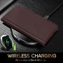 FYY Case for Samsung Galaxy Note 20 Ultra 6.9", Luxury [Cowhide Genuine Leather][RFID Blocking] Wallet Case, Flip Folio Case with Kickstand Function and Card Slots for Galaxy Note 20 Ultra 6.9" Brown