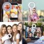 DAVID ROCCO Selfie Light Ring, 3.5 inch Rechargeable Clip on LED Ring Light Camera Ringlight with 40 LEDs for iPhone Android Smart Phone Photography, YouTube Video, Makeup (White)