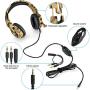 BUTFULAKE Gaming Headset Deep Bass Surround Sound, 3.5mm Headphone with Microphone, Volume/Mic Control, Noise-Canceling, Soft Earmuffs, Compatible Smartphone PC Laptop PS4 by AFUNTA