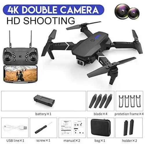 SANTITY 1080P HD Headless Drone with Camera, 4K Foldable FPV Remote Control RC Flying Quadcopter Drone Aerial Camera, Mini WiFi Live Video Aircraft Plane Toy Gifts for Kids Adults SANTITY 1080P HD Headless Drone with Camera, 4K Foldable FPV Remote Control RC Flying Quadcopter Drone Aerial Camera, Mini WiFi Live Video Aircraft Plane Toy Gifts for Kids Adults
