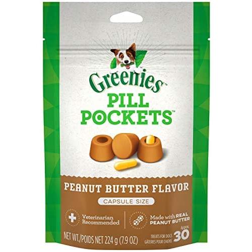 GREENIES Pill Pockets Natural Dog Treats, Capsule Size, Peanut Butter Flavor