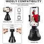 Smart Portable Selfie Stick,360°Rotation Auto Face Object Tracking Camera Tripod Holder Smart Shooting Cell Phone Camera Mount, Vlog Shooting Smartphone Mount Holder for All iPhone Android Phone