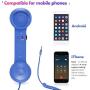 Cell Phone Handset, Retro Telephone Handset 3.5 mm Wired Anti Radiation Noise Reduction Receivers for iPhone, Android Mobile Phones, Smartphone (Dark Blue)