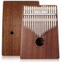Kalimba 17 Key Thumb Piano, Mbira Mahogany and Ore Metal Tines Finger Piano, Portable Musical Instrument Gifts for Kids and Adults Beginners by FINETHER