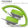 AILIHEN C8 Foldable Wired Headphones with Microphone and Volume Control for Cellphones Tablets Chromebook Smartphones Laptop Computer PC Mp3/4 (Gray/Green)