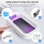 UV Cell Phone Sanitizer, Xoomz Smart Phone Cleaner Wireless Charger Aromatherapy Function Disinfector for All Phones Jewelry Watches - White