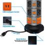 Power Strip Tower,  Lovin Product Surge Protector Electric Charging Station, 14 Outlet Plugs with 4 USB Slot 6 feet Cord Wire Extension Universal Charging Station (1-PACK)