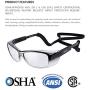 Mysandy Safety Glasses for Work Reduce Eye Strain,Anti-Fog Safety Goggles with Adjustable Arms&Lanyard/Eye Protection Indoor& Outdoor Anti Scratch Lens/ANSI Z87.1 Small Size (Grey)