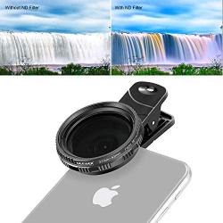 Neewer 37mm Clip-on ND 2-400 Cellphone Camera Lens Filter Kit: Adjustable Neutral Density Filter with Phone Clip for iPhone X 8 plus 7 Plus 7 6 6S Plus Samsung HTC Motorola iPad and Other Smartphones