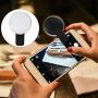 Yosooo Cell Phone Fill Light, LED USB Charging Phone Selfie Mini Portable Dimmable Wide Angle Universal Clip Shot Fill Lamp with Mirror(Black)