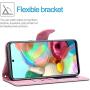 CHICASE Case for Galaxy A71 5G[NOT fit A71 5G UW/A71 4G],Flip Glitter Bling Cute Leather Wallet[Kickstand][Card Slots][Wrist Strap] Shockproof Protective Phone Cover for Samsung Galaxy A71 5G (Pink)