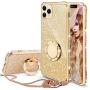 OCYCLONE iPhone 11 Pro Max Case, Cute Glitter Sparkle Bling Diamond Rhinestone Bumper with Ring Kickstand Women Girls Soft Protective Phone Case for iPhone 11 Pro Max [6.5 inch] 2019 - Gold