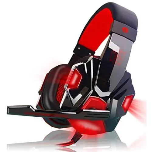 RONSHIN Over Ear Gaming Headset with Mic and LED Light for Laptop Cellphone PS4 red RONSHIN Over Ear Gaming Headset with Mic and LED Light for Laptop Cellphone PS4 red