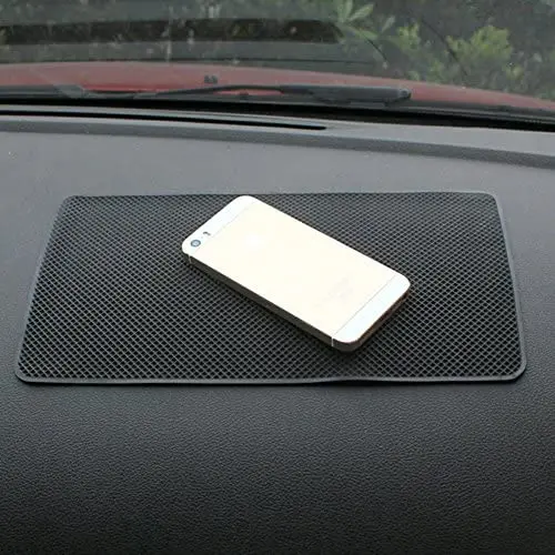 Tianmei 10.6in x 6.1in Extra Large Size Anti-Slip Rubber Pad, Car Dashboard Universal Non-Slip Mat use for Cell Phones, Sunglasses, Keys, Coins and More (Pure Black)