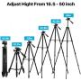 Phone Tripod, QI-EU 51”Extendable Lightweight Aluminum Travel Video Tripod Stand with Cell Phone Mount Holder & Bluetooth Remote, Compatible with iPhone/Android/Gopro/Camera for Selfie & Vlogging