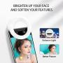 Selfie Ring Light Led Circle Portable Clip-on Selfie Fill Light with USB Rechargeable for Phone Camera Photography Video White
