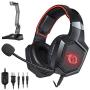 Game Lab Phantom LED Over-Ear Surround Sound Gaming Headset Noise Cancelling Mic Bundle with Stand (Black) for PC, Xbox One, PS4, Nintendo Switch, Mac, Desktop, Laptop, Computer, VR, Android, iOS