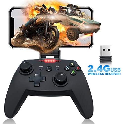 Mobile Matte Game Controller, Tonitrus Wireless Bluetooth Gamepad Joystick Game Controller for TPS Compatible VR iOS Android Mobile Phone PC Android TV Box and Pad (Black)