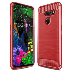 LG G8 ThinQ Case,LG G8 Case, Sucnakp TPU Shock Absorption Cell Phone Cases Technology Raised Bezels Protective Cover for LG G8 Case (Red)