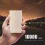 Power Bank 10000mAh with Flashliight Safe Metal Case Small Size Portable Charger Quick Charge Smart Phone iPhone iPad Samsung Galaxy LG (Gold)