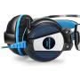 KOTION EACH GS500 Professional 3.5mm PC Stereo Gaming Headset, Bass Headphones, Comfortable Headband with in-line Mic, Integrated Microphone, LED Light for PS4 PC Computer Laptop Mobile Phones (Blue)