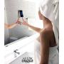 AIRSTIK Cradle for Any Phone Tablet Pad Holder Selfie Caddy Mount Shelf Bathroom Shower Glass Mirror Window Wall Universal Reusable Waterproof TikTok compatible with iPhone or iPad Made in USA (White)