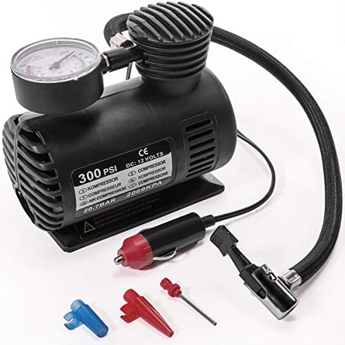 Stark Portable 12v Electric Air Compressor Tire Inflator Pump Pressure Gauge Nozzle Adapters Motorcycle Automobile Tires Inflatable