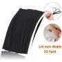 10-Yard Elastic Band Braid Black 1/4 inch for Sewing,Mask,DIY Craft,1/4 inch Flat Stretch Elastic String/Elastic Cord Rope/Bungee/Heavy Stretch Knit Elastic Spool 10-Yard Elastic Band Braid Black 1/4 inch for Sewing,Mask,DIY Craft,1/4 inch Flat Stretch Elastic String/Elastic Cord Rope/Bungee/Heavy Stretch Knit Elastic Spool