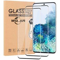 [2-Pack] MSLAN Glass Screen Protector for Galaxy S20 Ultra,3D Curved Tempered Glass for Samsung Galaxy S20 Ultra (Black)