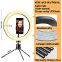 OMID 10"/26cm Ring Light, Upgraded LED Ring Light with Tripod Stand & Phone Holder for Live Stream/Makeup,3 Light / 12 Brightness Dimmable Desk Selfie Ring Lights for Video, Vlog, Photography