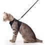 rabbitgoo Cat Harness and Leash for Walking, Escape Proof Soft Adjustable Vest Harnesses for Medium Large Cats, Easy Control Breathable Pet Safety Jacket with Reflective Strips & 1 Metal Leash Ring