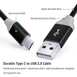 USB Type C Cable, Pofesun (3-Pack 10FT) USB A to USB-C Fast Charging Nylon Braided USB C Cable Compatible for Samsung Galaxy S10e S10 S9 S8 Plus Note 9 8, Moto Z, LG V30 V20 G5 G6-Black,White, Blue