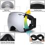 Hongdak Ski Goggles, Snowboard Goggles UV Protection, Snow Goggles Helmet Compatible for Men Women Boys Girls Kids, Anti