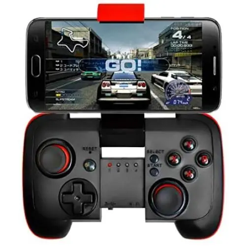 Wireless bluetooth Controller Gamepad Joytick Gaming for Android Cell Phone, PC Tablet, Samsung Gear VR, Game Boy Emulator (Red) Wireless bluetooth Controller Gamepad Joytick Gaming for Android Cell Phone, PC Tablet, Samsung Gear VR, Game Boy Emulator (Red)
