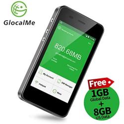 GlocalMe G3 4G LTE Mobile Hotspot, [Upgraded Version] Worldwide High Speed WiFi Hotspot with 1GB Global Initial Data, No SIM Card Roaming Charges International Pocket WiFi Hotspot MIFI Device (Gary)