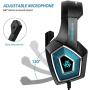Gaming Headset Compatible Xbox One, Fuleadture PS4 Headset with Mic, PC, Noise Cancelling Over Ear Headphones with LED Light Bass Surround Soft Memory Earmuffs