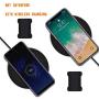 [2pc] Finger Strap Phone Holder - Ultra Thin Anti-Slip Universal Cell Phone Grips Band Holder for Back of Phone(Black)