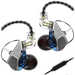 TRN-ST1 Hybrid Dual Drivers in Ear Monitors, 1DD+1BA HD Stereo Sound Sports Earbuds/Earphones/Headphones with Detachable Cable for Android, Windows, Phone (with Mic, Clean Blue)