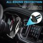 Wireless Car Charger 15W Fast Charging Touch Sensing Auto-Clamping Car Wireless Charger Air Vent Clip Car Phone Mount for iPhone SE/11/11 Pro Series/X/XR/8, Samsung Galaxy S20 S10 Note10/9 (Q1-Silver)