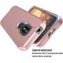 AMENQ Moto E5 Cruise Case, Moto E5 Play/Moto E5 Go Case Heavy Duty Shockproof with Rugged Hard PC and TPU Bumper Protective Armor Phone Cover for Motorola Moto E Play (5th Gen) 2018 (Rose Gold)